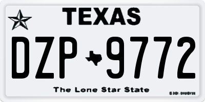 TX license plate DZP9772