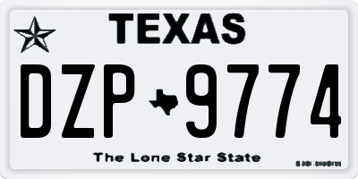 TX license plate DZP9774