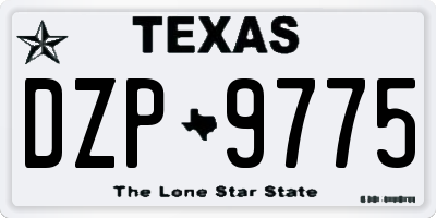 TX license plate DZP9775