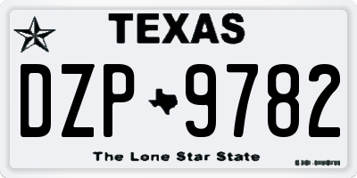TX license plate DZP9782