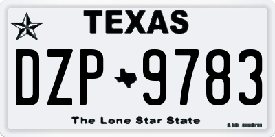 TX license plate DZP9783