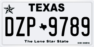TX license plate DZP9789