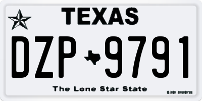 TX license plate DZP9791