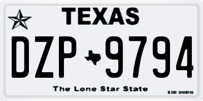 TX license plate DZP9794