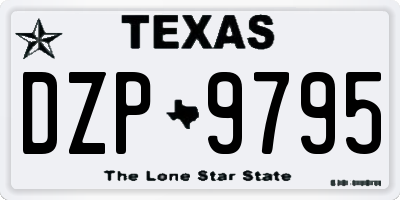 TX license plate DZP9795