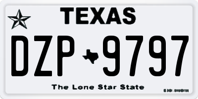 TX license plate DZP9797
