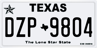TX license plate DZP9804