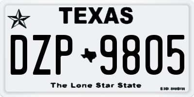 TX license plate DZP9805