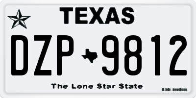 TX license plate DZP9812