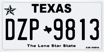 TX license plate DZP9813
