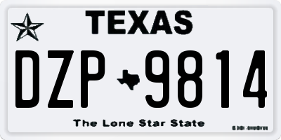 TX license plate DZP9814