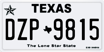 TX license plate DZP9815
