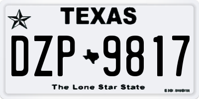 TX license plate DZP9817