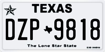 TX license plate DZP9818