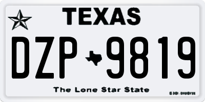 TX license plate DZP9819