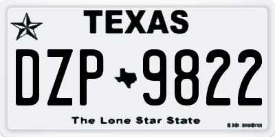 TX license plate DZP9822