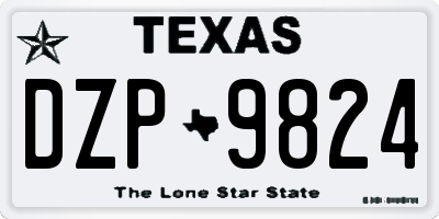 TX license plate DZP9824