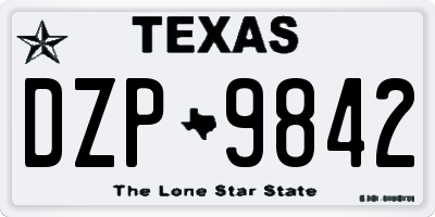 TX license plate DZP9842