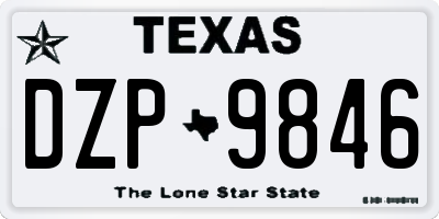 TX license plate DZP9846