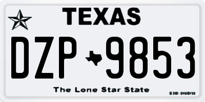 TX license plate DZP9853