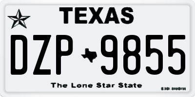 TX license plate DZP9855