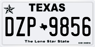 TX license plate DZP9856