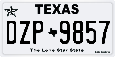 TX license plate DZP9857