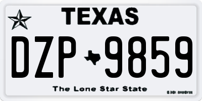 TX license plate DZP9859