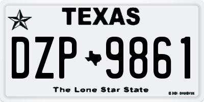 TX license plate DZP9861