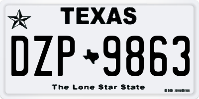 TX license plate DZP9863