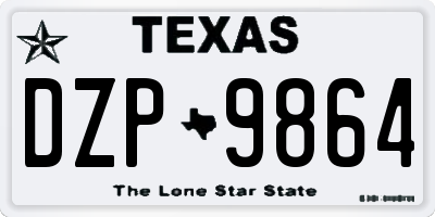 TX license plate DZP9864
