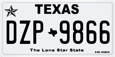 TX license plate DZP9866