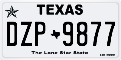 TX license plate DZP9877