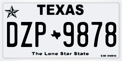 TX license plate DZP9878