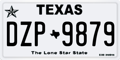 TX license plate DZP9879