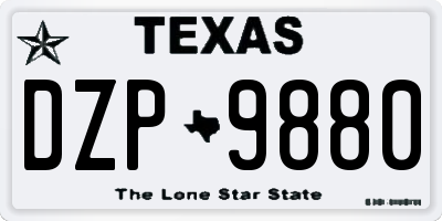TX license plate DZP9880