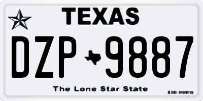 TX license plate DZP9887
