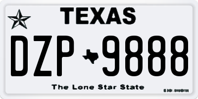 TX license plate DZP9888