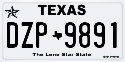 TX license plate DZP9891