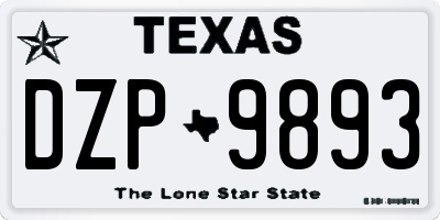 TX license plate DZP9893