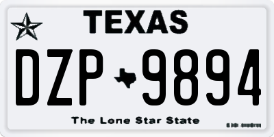 TX license plate DZP9894