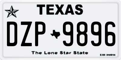TX license plate DZP9896