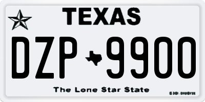 TX license plate DZP9900