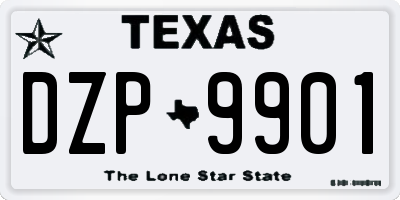 TX license plate DZP9901