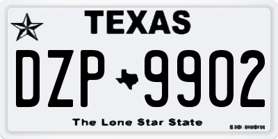 TX license plate DZP9902