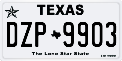 TX license plate DZP9903