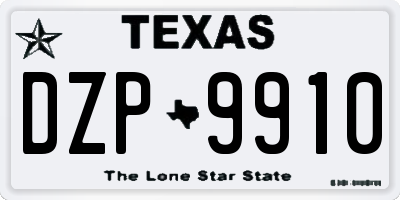 TX license plate DZP9910