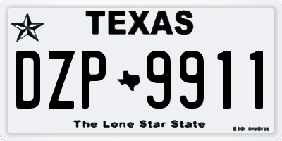 TX license plate DZP9911