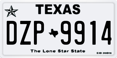 TX license plate DZP9914