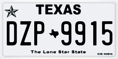 TX license plate DZP9915